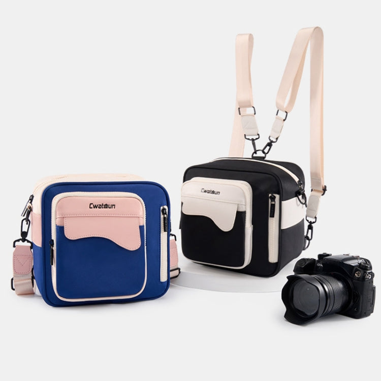 Cwatcun D118 Contrast Two Ways Backpack Cross-body Canera Bag, Size:21 x 21 x 14.5cm(Blue) by Cwatcun