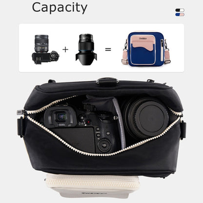 Cwatcun D118 Contrast Two Ways Backpack Cross-body Canera Bag, Size:21 x 21 x 14.5cm(Blue) by Cwatcun