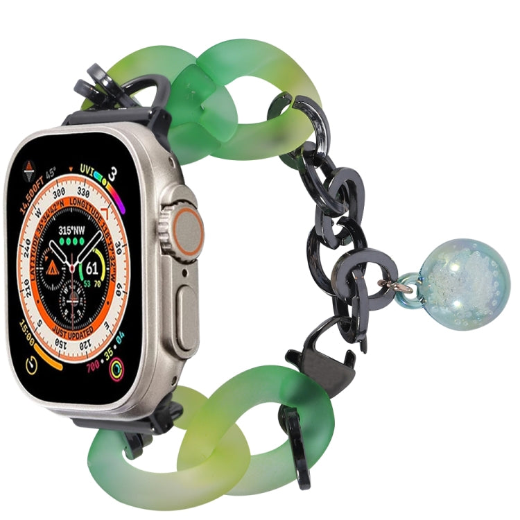 For Apple Watch Ultra 2 49mm Gradient Resin Chain Watch Band(Green) by bashfashion