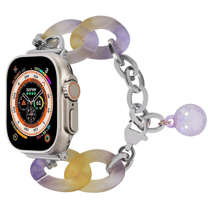 For Apple Watch Ultra 2 49mm Gradient Resin Chain Watch Band(Purple) by bashfashion