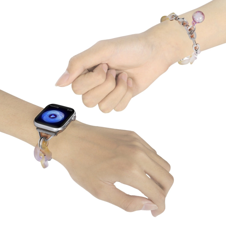 For Apple Watch Ultra 2 49mm Gradient Resin Chain Watch Band(Purple) by bashfashion