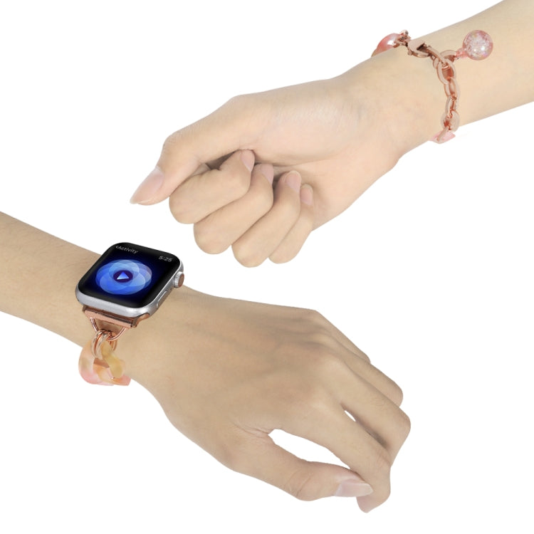 For Apple Watch SE 2022 40mm Gradient Resin Chain Watch Band(Pink) by bashfashion