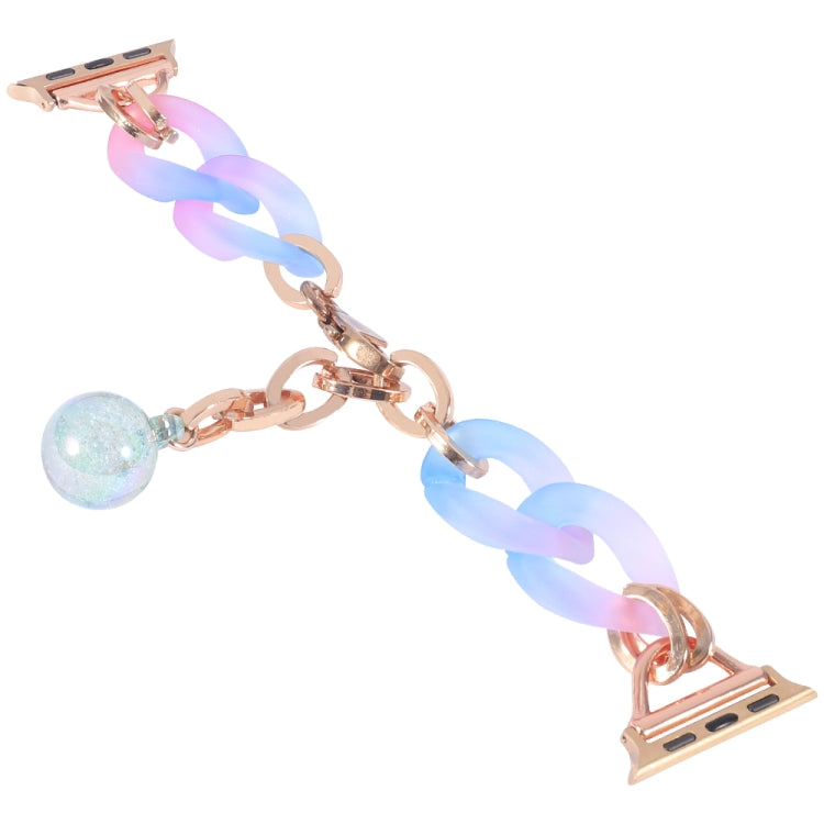 For Apple Watch Series 6 44mm Gradient Resin Chain Watch Band(Blue) by bashfashion