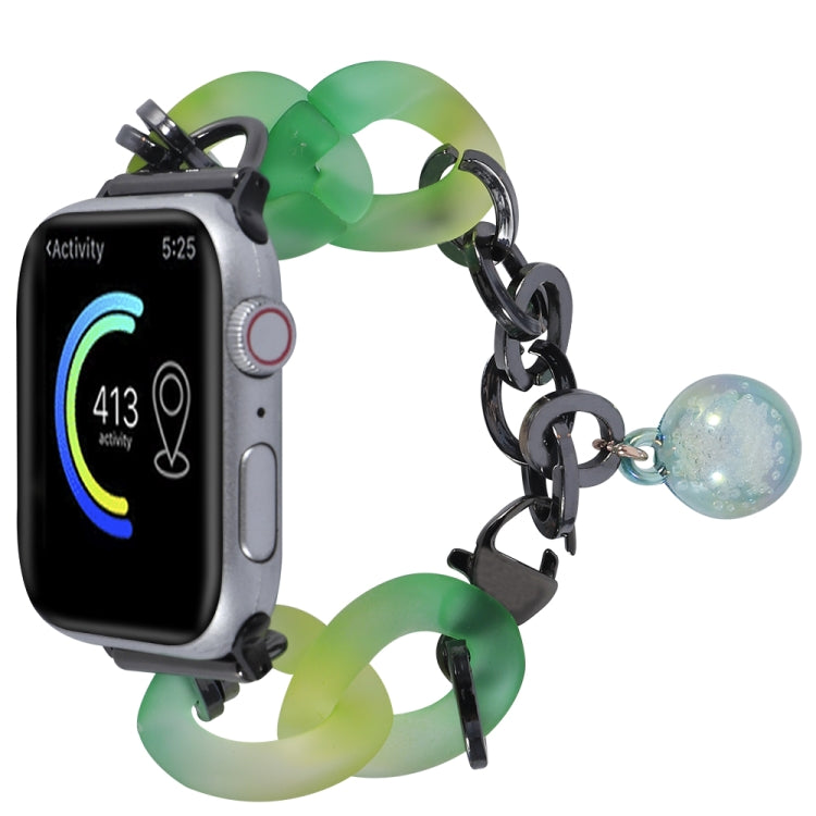 For Apple Watch Series 4 44mm Gradient Resin Chain Watch Band(Green) by bashfashion