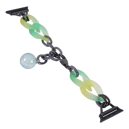 For Apple Watch Series 4 44mm Gradient Resin Chain Watch Band(Green) by bashfashion