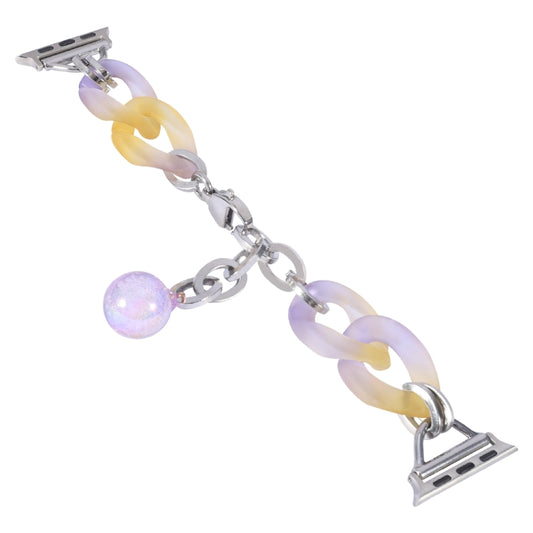 For Apple Watch Series 2 42mm Gradient Resin Chain Watch Band(Purple) by bashfashion