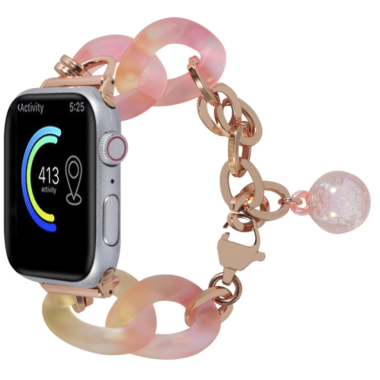 For Apple Watch Series 2 38mm Gradient Resin Chain Watch Band(Pink) by bashfashion