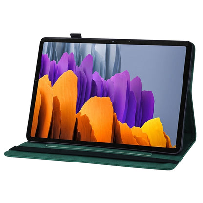 For Samsung Galaxy Tab S9 FE+ / S9+ / S8+ Big Butterfly Embossed Leather Tablet Case(Green) by bashfashion