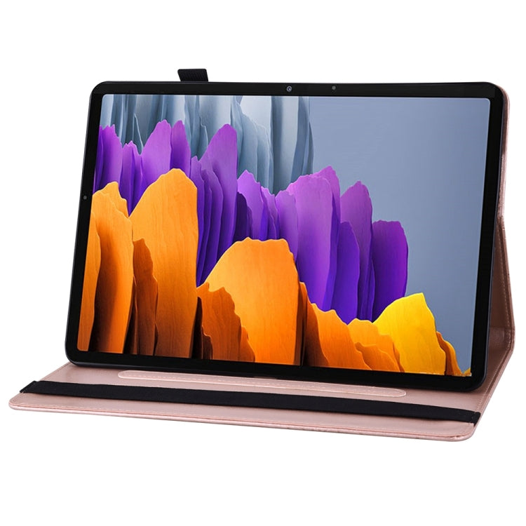 For Samsung Galaxy Tab S9 FE+ / S9+ / S8+ Big Butterfly Embossed Leather Tablet Case(Rose Gold) by bashfashion