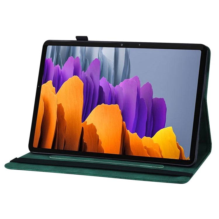 For Samsung Galaxy Tab S9 Ultra / S8 Ultra Big Butterfly Embossed Leather Tablet Case(Green) by bashfashion