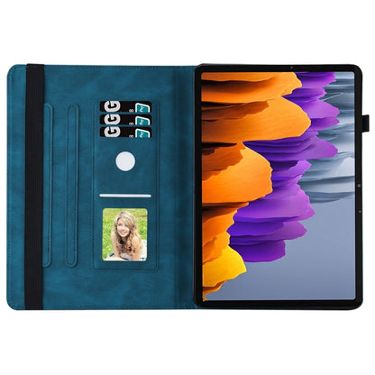 For Samsung Galaxy Tab S9 Ultra / S8 Ultra Big Butterfly Embossed Leather Tablet Case(Blue) by bashfashion