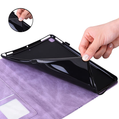 For Samsung Galaxy Tab S9 Ultra / S8 Ultra Big Butterfly Embossed Leather Tablet Case(Purple) by bashfashion