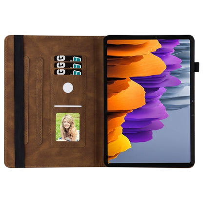 For Samsung Galaxy Tab S9 Ultra / S8 Ultra Big Butterfly Embossed Leather Tablet Case(Brown) by bashfashion