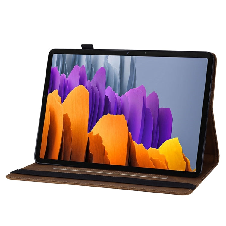 For Samsung Galaxy Tab S9 Ultra / S8 Ultra Big Butterfly Embossed Leather Tablet Case(Brown) by bashfashion