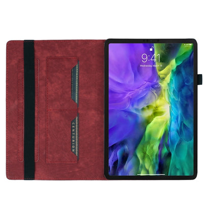For iPad Air 13 2024 / Air 13 2025 Butterfly Cat Embossing Leather Tablet Case(Red) by bashfashion
