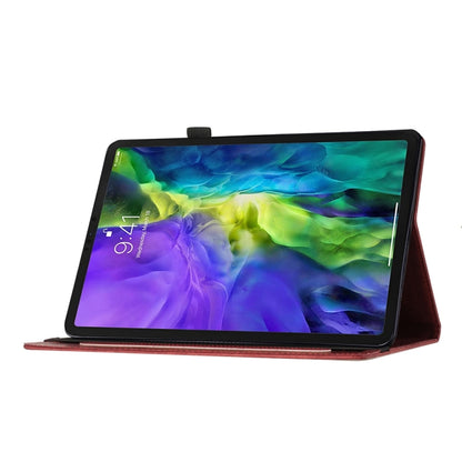 For iPad Air 13 2024 / Air 13 2025 Butterfly Cat Embossing Leather Tablet Case(Red) by bashfashion