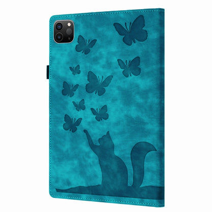 For iPad Pro 11 2025 / 2024 Butterfly Cat Embossing Leather Tablet Case(Sky Blue) by bashfashion