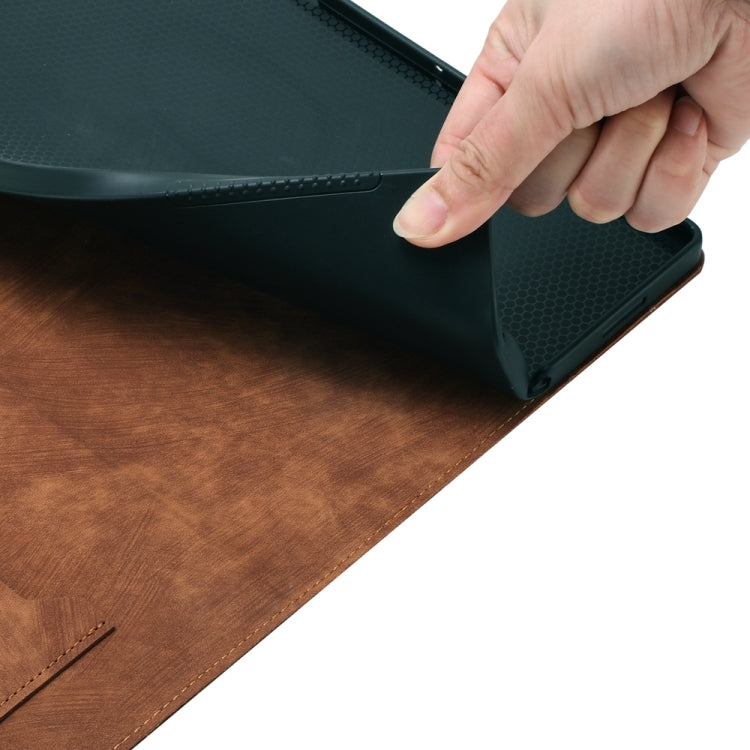 For Samsung Galaxy Tab S9 FE+ / S9+ / S8+ Butterfly Cat Embossing Leather Tablet Case(Brown) by bashfashion