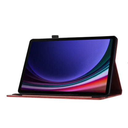 For Samsung Galaxy Tab S9 Ultra / S8 Ultra Butterfly Cat Embossing Leather Tablet Case(Red) by bashfashion