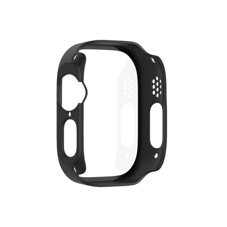 For Apple Watch Ultra 3 / 2 / 1 Ultra 49mm Painting PC Hybrid Tempered Film Integrated Watch Case(Black) by bashfashion