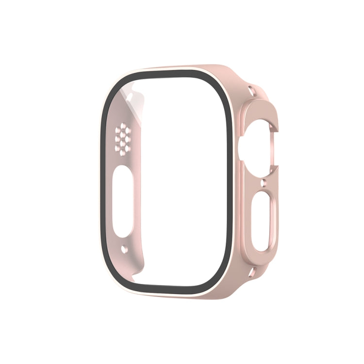 For Apple Watch Ultra 3 / 2 / 1 Ultra 49mm Painting PC Hybrid Tempered Film Integrated Watch Case(Rose Gold) by bashfashion