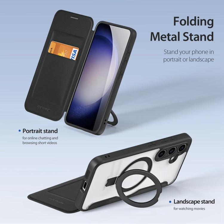 For Samsung Galaxy S24+ 5G DUX DUCIS Skin X Pro Series Magsafe Ring Holder Leather Phone Case(Black) by DUX DUCIS