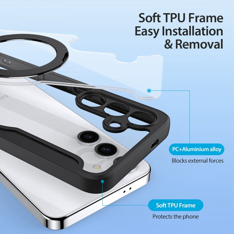 For Samsung Galaxy S24+ 5G DUX DUCIS Skin X Pro Series Magsafe Ring Holder Leather Phone Case(Black) by DUX DUCIS