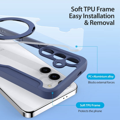 For Samsung Galaxy S24+ 5G DUX DUCIS Skin X Pro Series Magsafe Ring Holder Leather Phone Case(Blue) by DUX DUCIS