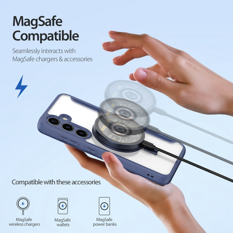 For Samsung Galaxy S24+ 5G DUX DUCIS Skin X Pro Series Magsafe Ring Holder Leather Phone Case(Blue) by DUX DUCIS