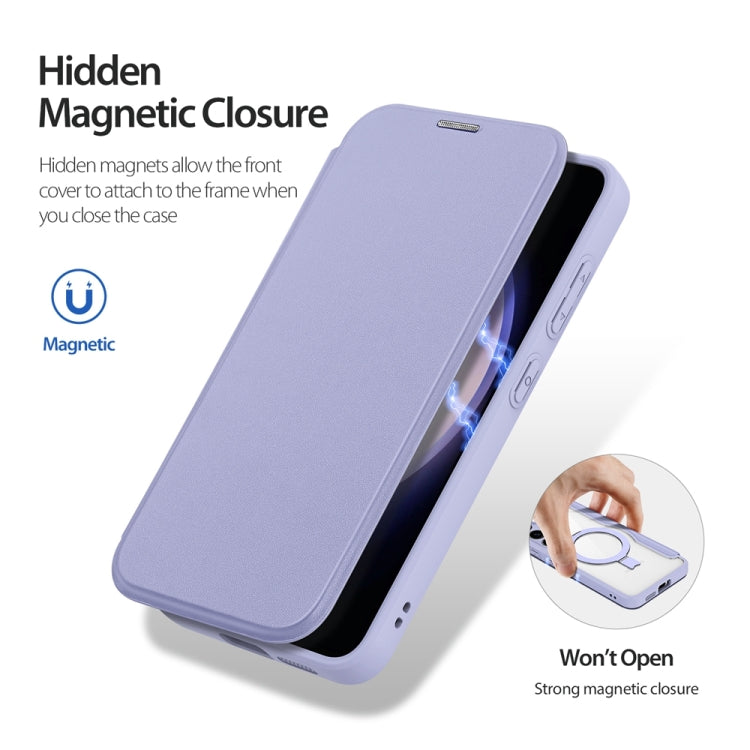 For Samsung Galaxy S24+ 5G DUX DUCIS Skin X Pro Series Magsafe Ring Holder Leather Phone Case(Purple) by DUX DUCIS