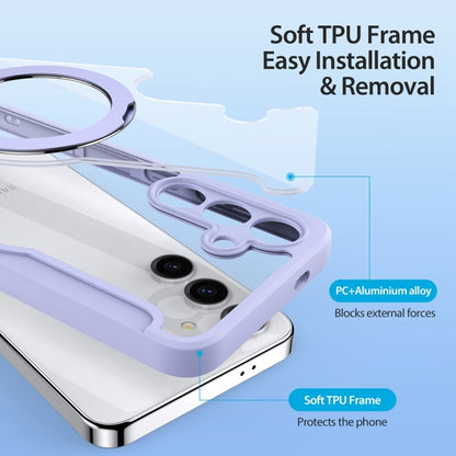 For Samsung Galaxy S24+ 5G DUX DUCIS Skin X Pro Series Magsafe Ring Holder Leather Phone Case(Purple) by DUX DUCIS