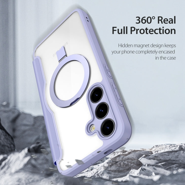 For Samsung Galaxy S24+ 5G DUX DUCIS Skin X Pro Series Magsafe Ring Holder Leather Phone Case(Purple) by DUX DUCIS