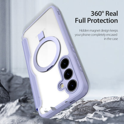 For Samsung Galaxy S24+ 5G DUX DUCIS Skin X Pro Series Magsafe Ring Holder Leather Phone Case(Purple) by DUX DUCIS