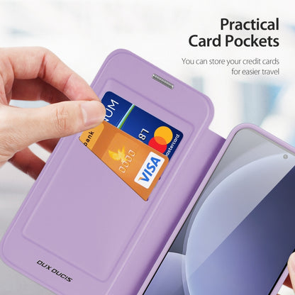 For Samsung Galaxy S25+ 5G DUX DUCIS Skin X Pro Series Magsafe Ring Holder Leather Phone Case(Purple) by DUX DUCIS