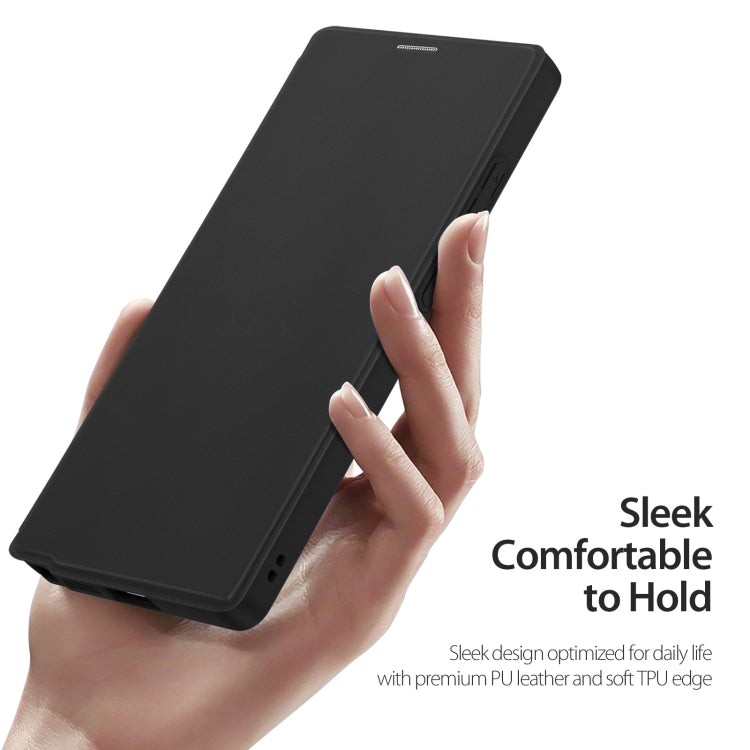 For Samsung Galaxy S25 Ultra 5G DUX DUCIS Skin X Pro Series Magsafe Ring Holder Leather Phone Case(Black) by DUX DUCIS