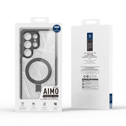 For Samsung Galaxy S25 Ultra 5G DUX DUCIS Aimo Mag Series MagSafe Ring Holder Frosted Phone Case(Black) by DUX DUCIS