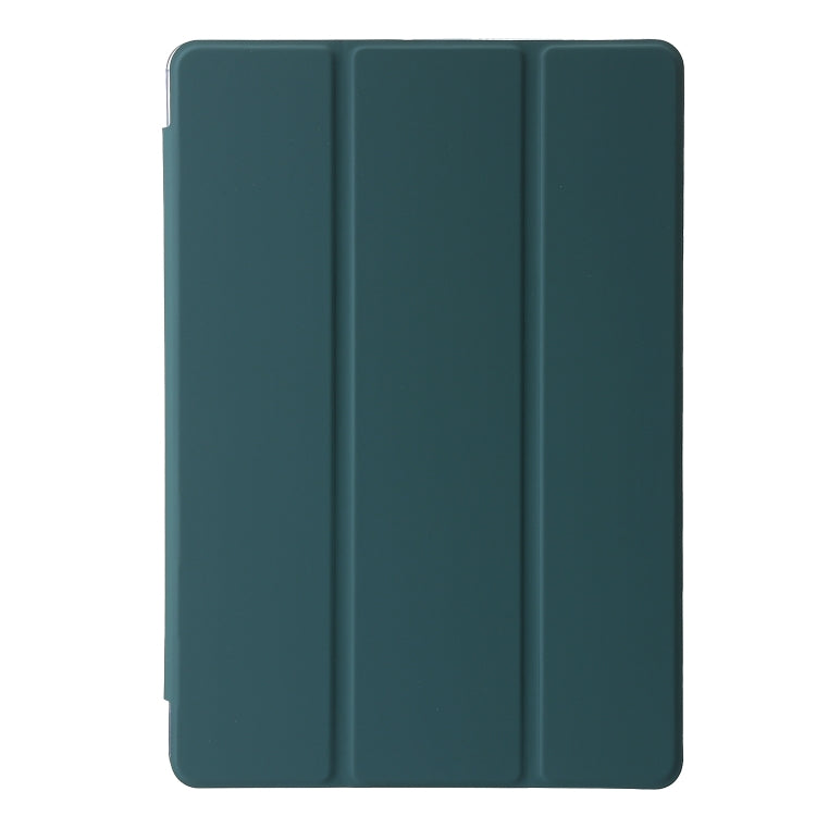 For Lenovo Tab M11 /Xiaoxin Pad 11 2024 Clear Acrylic 3-Fold Leather Tablet Case(Deep Green) by bashfashion