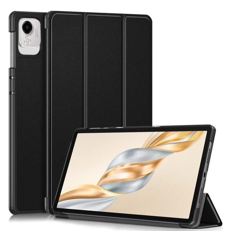 For Honor Pad X9a / X9 Pro Custer Pure Color 3-Fold Leather Tablet Case(Black) by bashfashion
