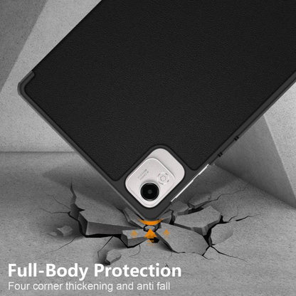 For Honor Pad X9a / X9 Pro Custer Pure Color 3-Fold Leather Tablet Case(Black) by bashfashion