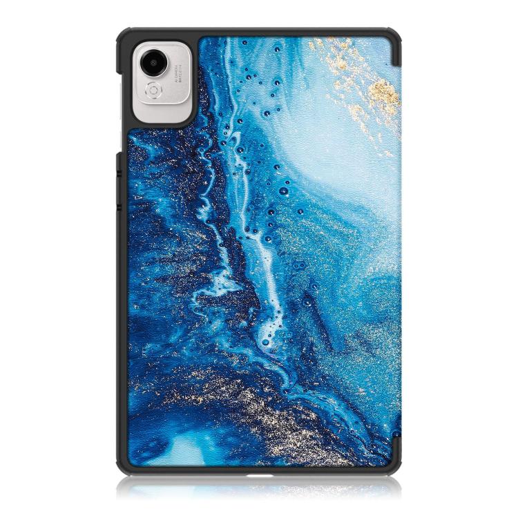 For Honor Pad X9a / X9 Pro Custer Painted 3-Fold Leather Tablet Case(Wave) by bashfashion