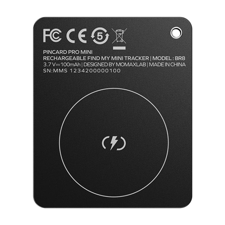 MOMAX PINCARD BR8 Card Wireless Charging Positioning Anti-lost Device(Black) by MOMAX