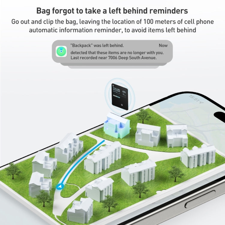 MOMAX PINCARD BR8 Card Wireless Charging Positioning Anti-lost Device(Black) by MOMAX