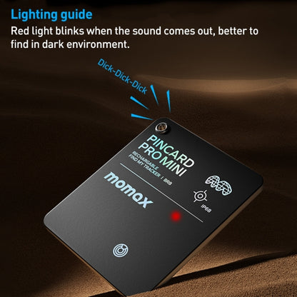MOMAX PINCARD BR8 Card Wireless Charging Positioning Anti-lost Device(Black) by MOMAX
