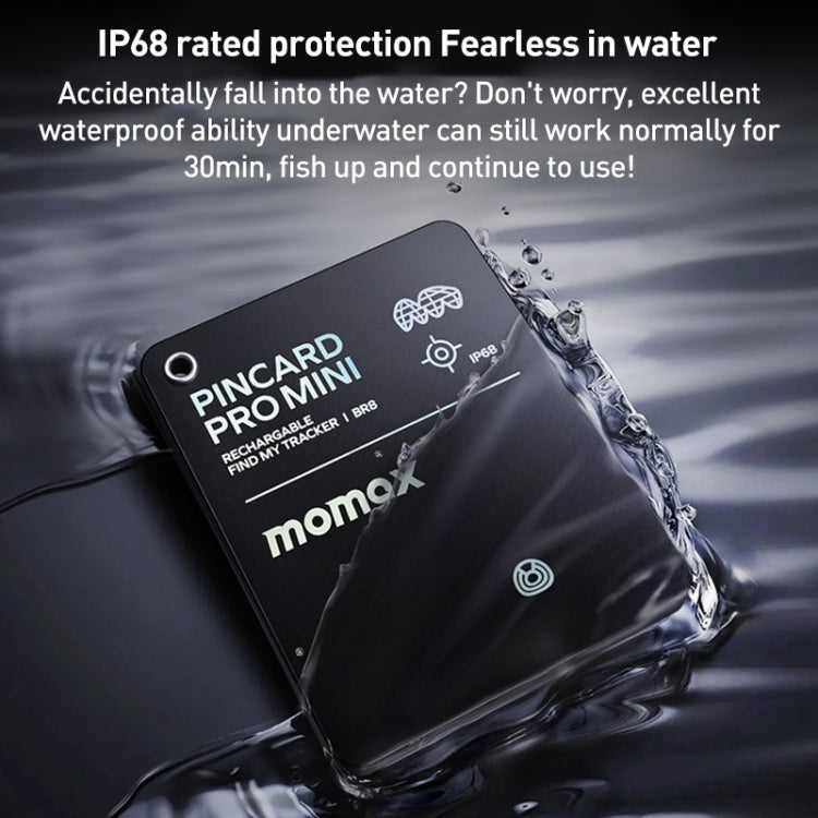 MOMAX PINCARD BR8 Card Wireless Charging Positioning Anti-lost Device(Black) by MOMAX