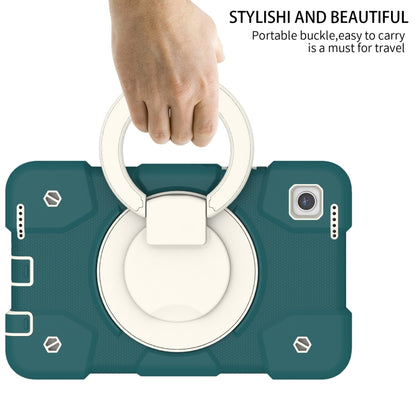 For Samsung Galaxy Tab A11 / A9 Silicone Hybrid PC Tablet Case with Shoulders Strap(Blackish Green) by bashfashion