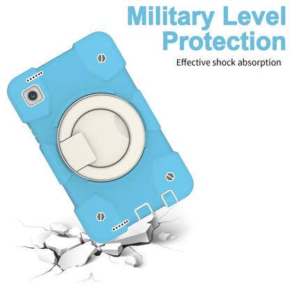 For Samsung Galaxy Tab A11 / A9 Silicone Hybrid PC Tablet Case with Shoulders Strap(Sky Blue) by bashfashion