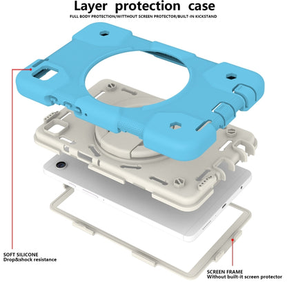 For Samsung Galaxy Tab A11 / A9 Silicone Hybrid PC Tablet Case with Shoulders Strap(Sky Blue) by bashfashion