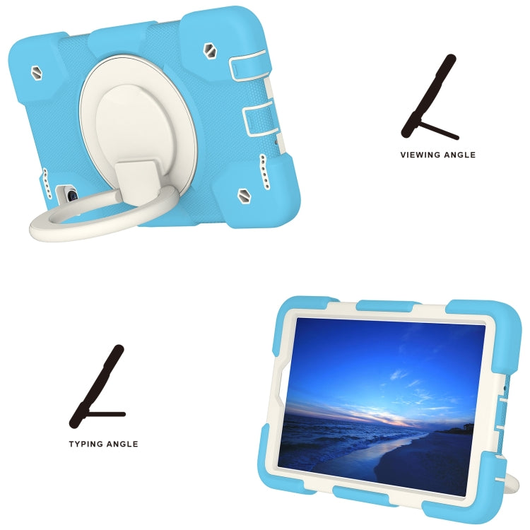 For Samsung Galaxy Tab A11 / A9 Silicone Hybrid PC Tablet Case with Shoulders Strap(Sky Blue) by bashfashion