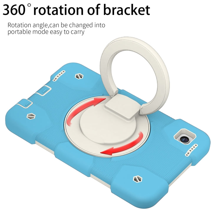 For Samsung Galaxy Tab A11 / A9 Silicone Hybrid PC Tablet Case with Shoulders Strap(Sky Blue) by bashfashion