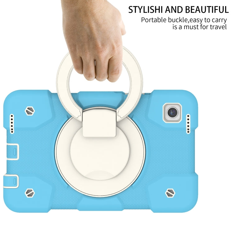 For Samsung Galaxy Tab A11 / A9 Silicone Hybrid PC Tablet Case with Shoulders Strap(Sky Blue) by bashfashion